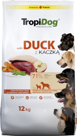 Tropidog Premium Adult Medium & Large Breed Kaczka Z Ryżem 12kg