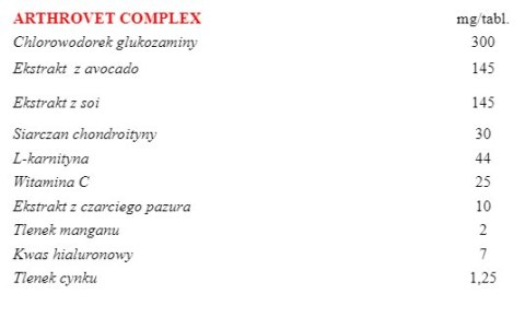 VETEXPERT Arthrovet HA Complex 60 Tabletek