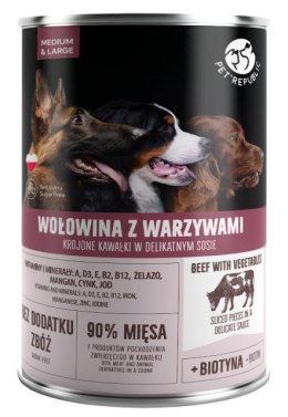 PetRepublic Wołowina Z Warzywami Krojone Kawałki W Delikatnym Sosie 1250g