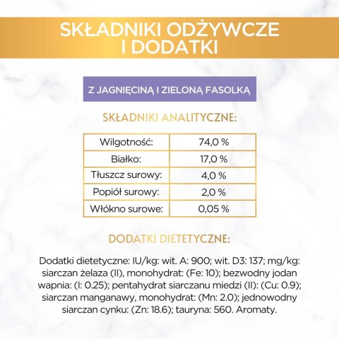 Purina Gourmet Gold Savoury Cake z jagnięciną i zieloną fasolką 85g