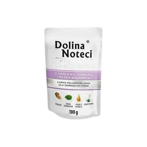 Dolina Noteci Premium Dla Psów Małych Ras Z Królikiem, Fasolką I Ryżem 100g