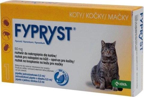 Krka Fypryst Spot On Dla Kota 50mg/0,5ml 1 Pipeta