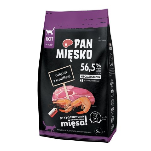 PAN MIĘSKO Cielęcina z krewetkami S 5kg dla kota