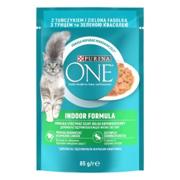 Purina One Indoor Formula Karma Dla Kota Z Tuńczykiem I Zieloną Fasolką 85g