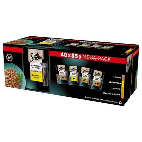 SHEBA® Selection Select Slices Drobiowe Smaki 40x85g