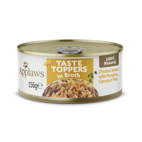 Applaws® Taste Toppers Naturalna Mokra Karma Dla Psów Kurczak Z Dynią, Marchewką I Groszkiem W Bulionie 156 G Puszka