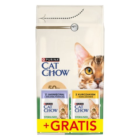 Purina Cat Chow Sterilised Bogata w Kurczaka 1,5kg + 2 Saszetki Gratis