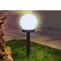 4x lampa solarna ogrodowa kula biała wbijana 10 cm