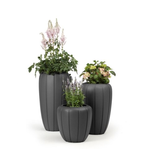 Donica Lamela Gaja 400 niska - antracyt, śr. 40 cm
