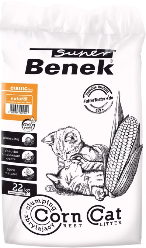 SUPER BENEK Corn Żwirek Kukurydziany Zapach Naturalny 35L