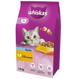 WHISKAS Sterile 1,4kg - sucha karma dla kotów po sterylizacji z kurczakiem