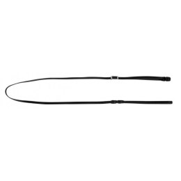 KERBL Vegas GoLeyGo 2.0 regulowana smycz ze skóry z adapterem, czarna, rozmiar S (10 mm x 105-165 cm, max. 15 kg)