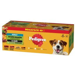 Pedigree Mokra Karma Dla Dorosłych Psów Saszetka Mix Smaków (Z Kurczakiem I Warzywami, Z Wołowiną I Warzywami, Z Indykiem I Marc