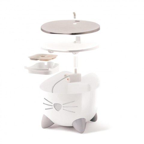 CATIT PIXI Smart Fountain białe poidło dla kota z miską ze stali nierdzewnej 2l