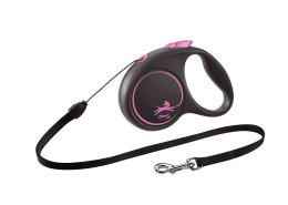 Flexi Smycz Black Design M Linka 5m Do 25kg Różowa
