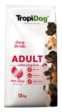 Tropidog Premium Adult Medium & Large Breed Indyk Z Ryżem 12kg