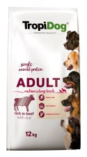 Tropidog Premium Adult Medium & Large Breed Wołowina Z Ryżem 12kg