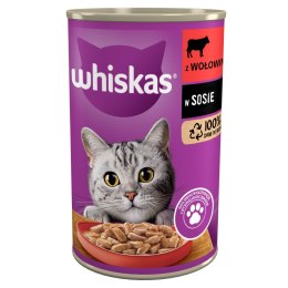 WHISKAS Mokra Karma Dla Kota 1+ Z Wołowiną W Sosie 400g