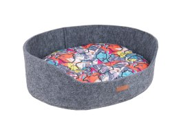AMIPLAY Legowisko Owalne 2w1 Hygge Szare M
