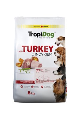 Tropidog Premium Adult Small Breeds Z Indykiem I Ryżem 8kg